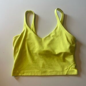 Lululemon long line bright yellow workout tank with sports bra